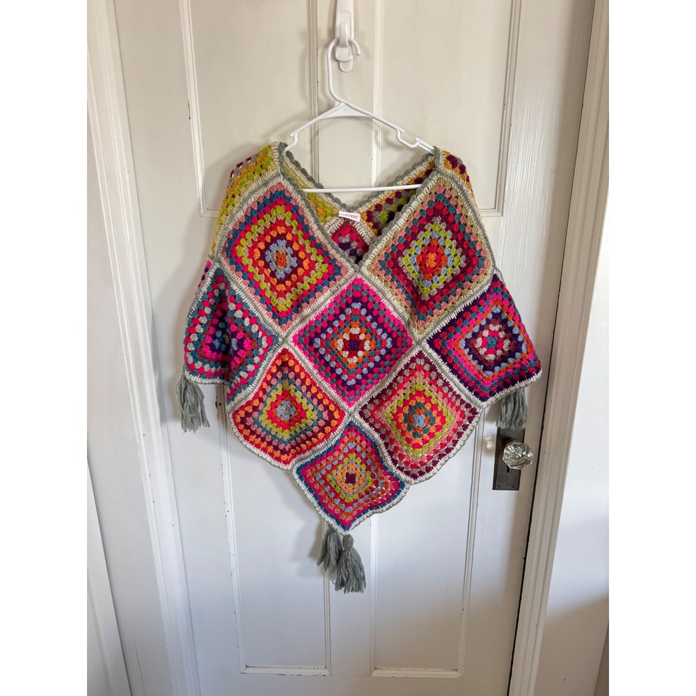 Cienna crochet granny square poncho